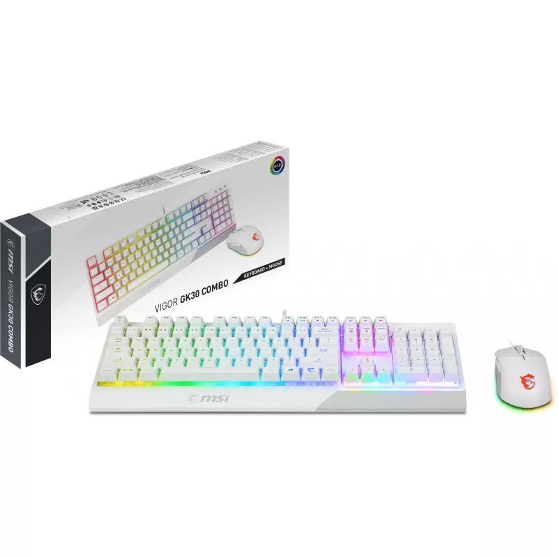 MSI Vigor GK30 Combo Λευκό Σετ Πληκτρολογίου και Ποντικιού Gaming (DE Layout)