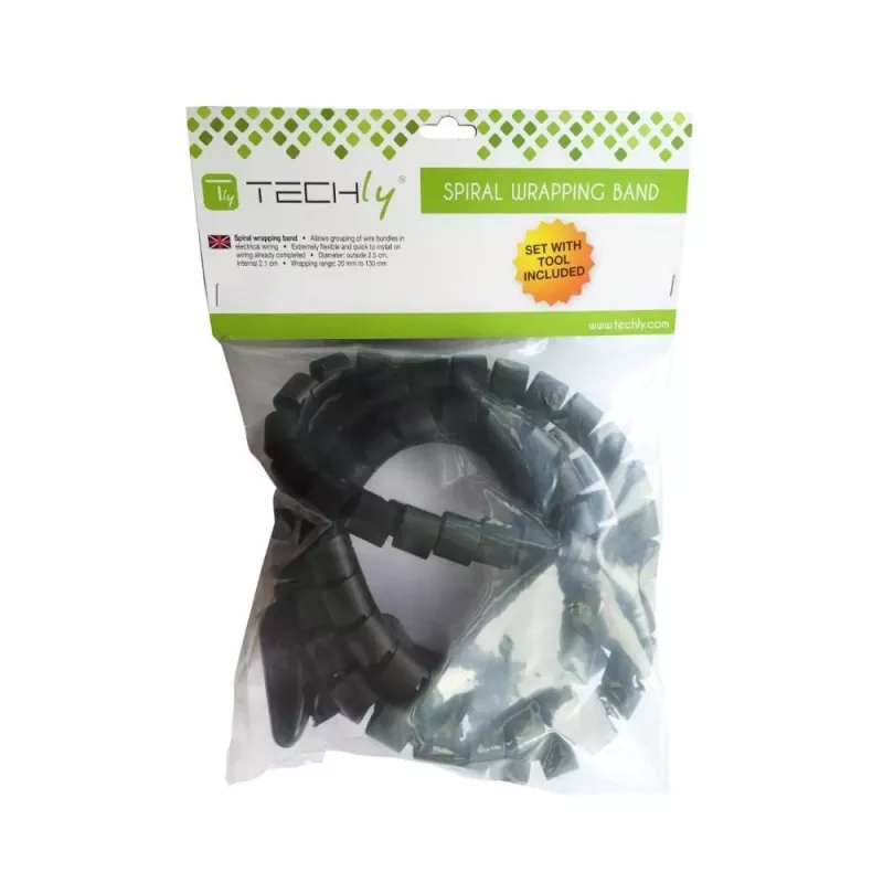 Techly διαχείριση καλωδίων 2,5 m, μαύρο