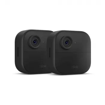 Amazon Blink Outdoor 4 Ασύρματο έξυπνο σύστημα κάμερας ασφαλείας (2 κάμερες + Sync Module Core) - 1080p HD, Υπέρυθρη νυχτερινή όραση, Αμφίδρομος ήχος, Ανθεκτικό στις καιρικές συνθήκες, μαύρο