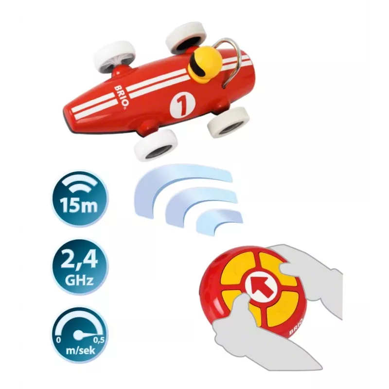BRIO RC Αγωνιστικό αυτοκίνητο με τηλεχειριστήριο, Κόκκινο/Λευκό