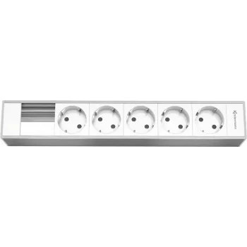 Kindermann Modulpanel για 6 υποδοχές - κουτί πριζών - 5πλή τροφοδοσία - φυσικό αλουμίνιο (7449000305)