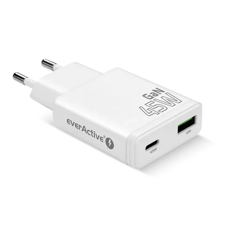 EVERACTIVE GaN QC3.0 45W επιτοίχιος φορτιστής USB-C SC-460Q λευκό