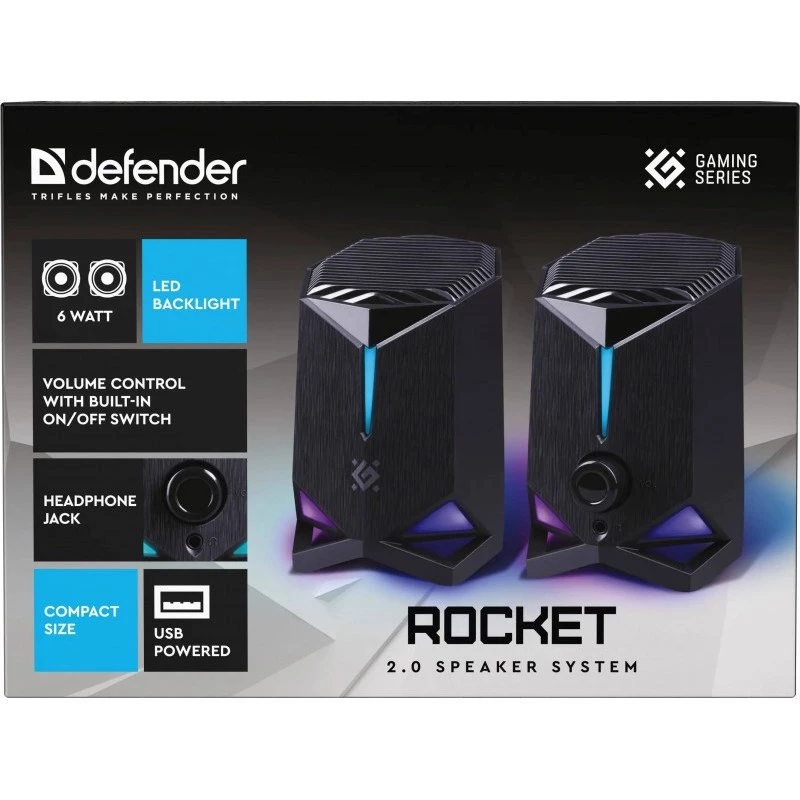 Defender Rocket 2.0 Ηχεία PC 6W LED Μαύρο