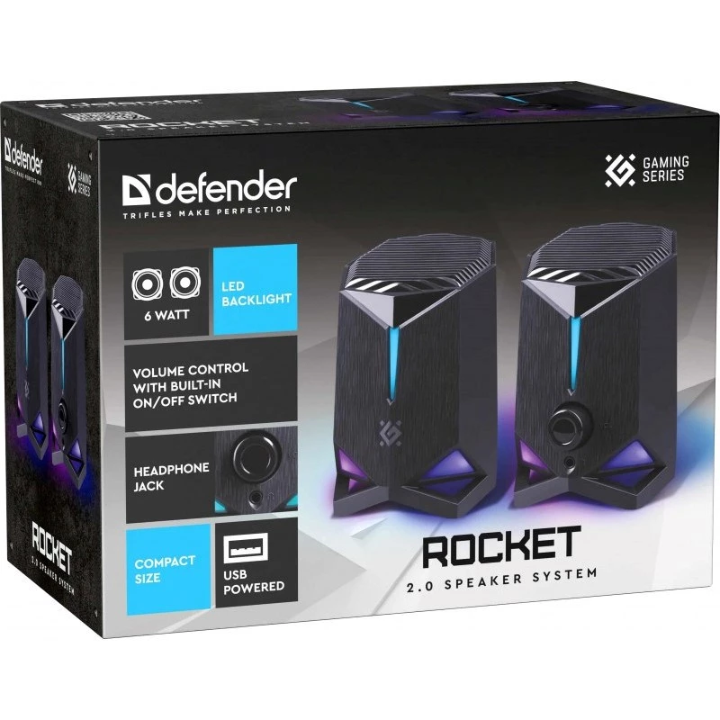 Defender Rocket 2.0 Ηχεία PC 6W LED Μαύρο