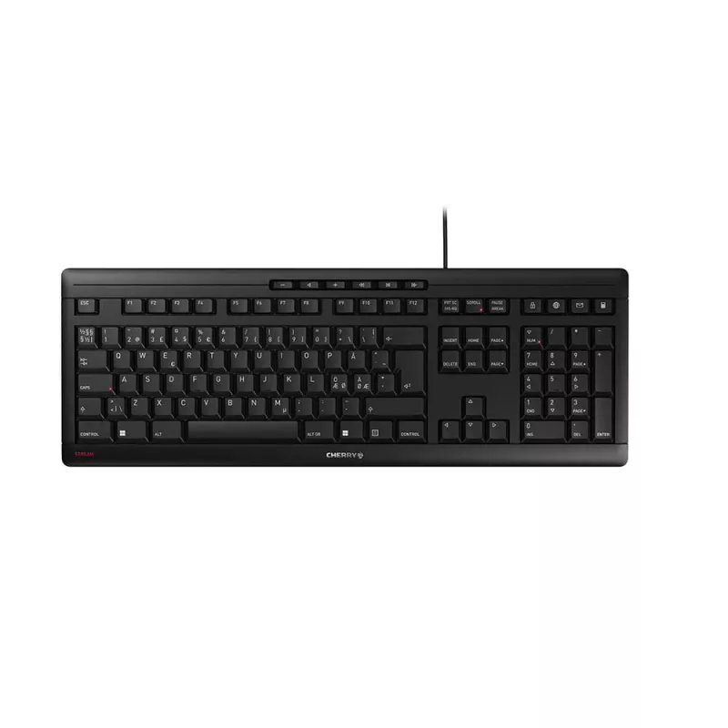 Cherry STREAM KEYBOARD - Ενσύρματο Πληκτρολόγιο USB - Pan-Nordic Layout - Μαύρο