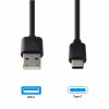 Emporia DATA-TC-GNG-B Καλώδιο USB-A σε USB-C 1 m μαύρο