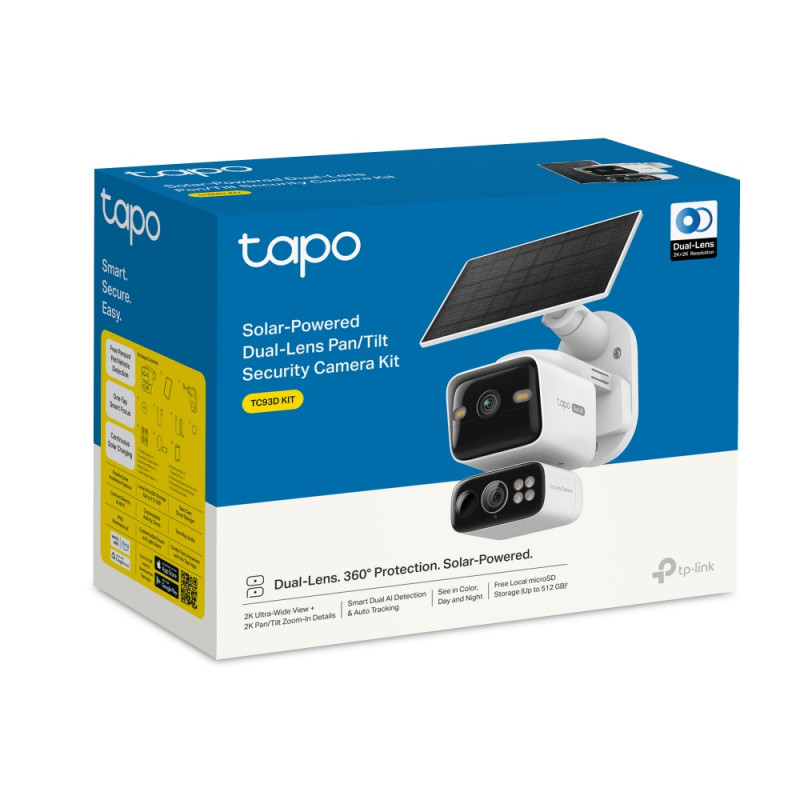 TP-LINK Tapo TC93D KIT V1 Solar-Powered Security Camera Kit - 2K QHD Pan/Tilt Wi-Fi Κάμερα με Solarpanel