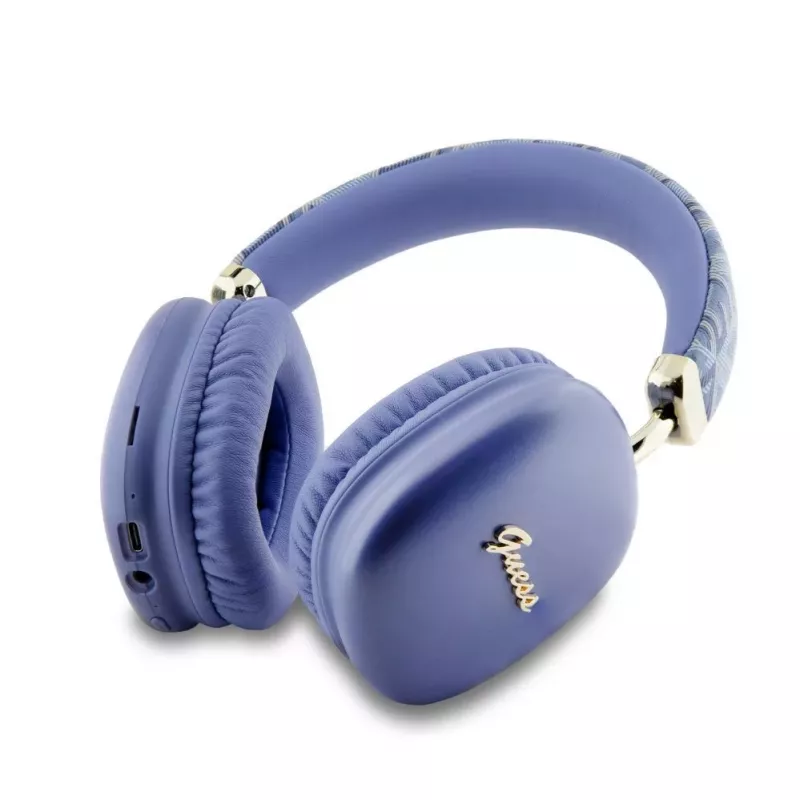 Guess Gcube Metallic Script Logo On-Ear Bluetooth Ακουστικά - Μωβ