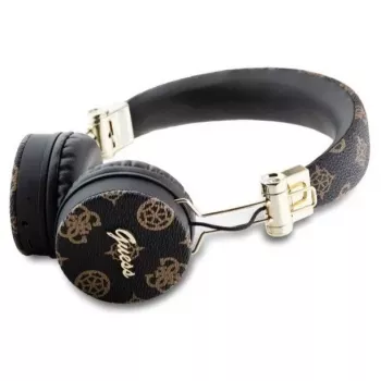 Guess Peony Script Στρογγυλού Σχήματος Ασύρματα Over-Ear Ακουστικά με Bluetooth 5.3 και ENC (Μαύρο)