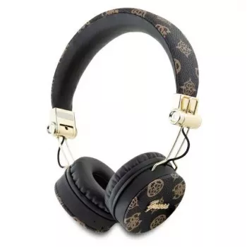 Guess Peony Script Στρογγυλού Σχήματος Ασύρματα Over-Ear Ακουστικά με Bluetooth 5.3 και ENC (Μαύρο)