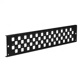 EFB 2U 19 inch Μπροστινό πάνελ τοποθέτησης σε rack 48x E2000 Duplex, E2000 Compact (RDM) μαύρο