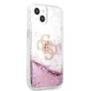 Θήκη Guess για iPhone 13 Mini Liquid Glitter ροζ διάφανη