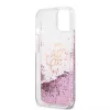 Θήκη Guess για iPhone 13 Mini Liquid Glitter ροζ διάφανη