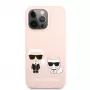 Θήκη Karl Lagerfeld για Apple iPhone 13 Pro Choupette Liquid Silicone ροζ