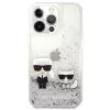 Θήκη Karl Lagerfeld για Apple iPhone 13 Pro Liquid Glitter Choupette ασημί