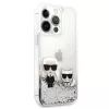 Θήκη Karl Lagerfeld για Apple iPhone 13 Pro Liquid Glitter Choupette ασημί