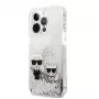 Θήκη Karl Lagerfeld για Apple iPhone 13 Pro Liquid Glitter Choupette ασημί
