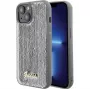 Guess iPhone 15 HC Sequin Script Metal Silver σκληρή θήκη
