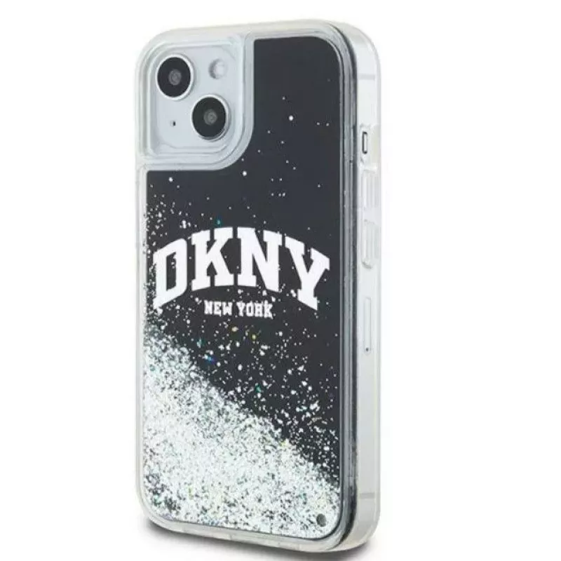 DKNY Apple iPhone 15 Hardcase Liquid Glitter Big Logo Μαύρο