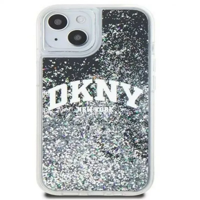 DKNY Apple iPhone 15 Hardcase Liquid Glitter Big Logo Μαύρο