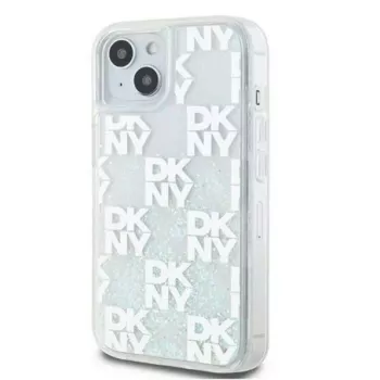 DKNY Apple iPhone 15 Hardcase Liquid Glitter Multilogo Λευκό