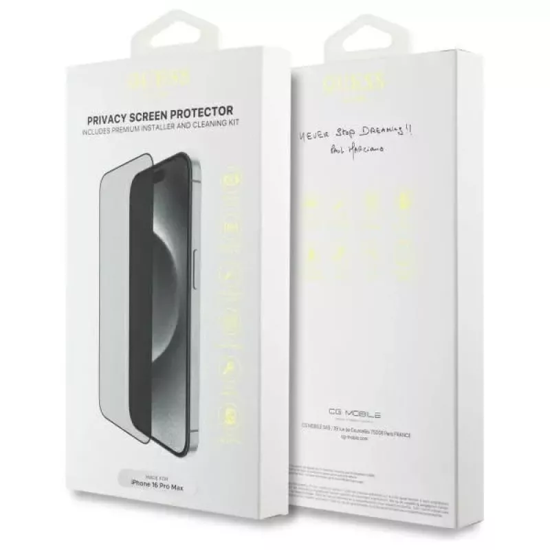 Guess iPhone 16 Pro Max Προστασία Οθόνης Privacy 2.5D Outline