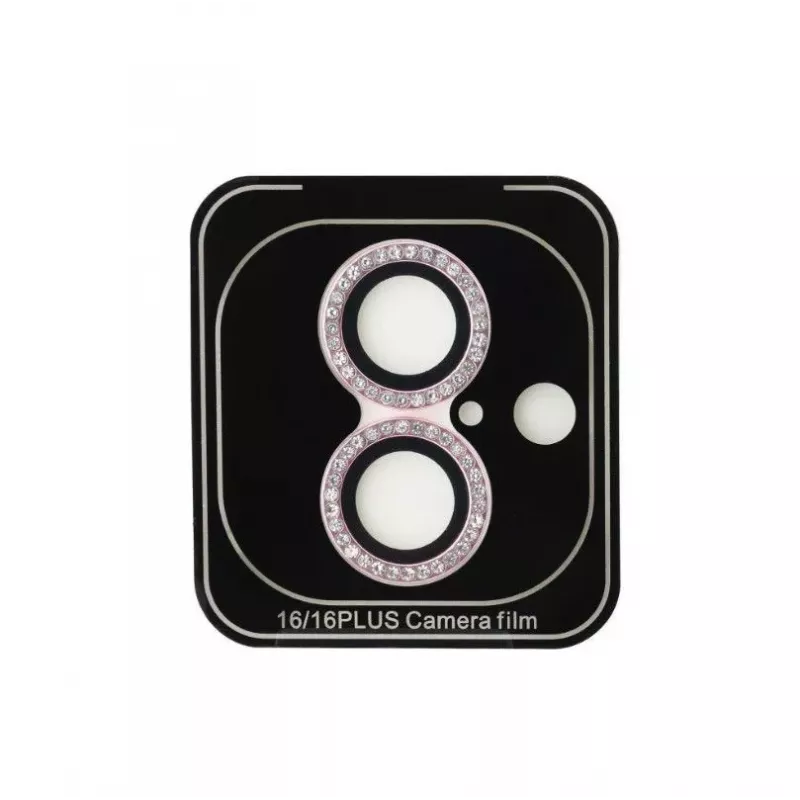 Guess Apple iPhone 16/16 Plus Fixed Glitter Προστατευτικός Φακός Ροζ