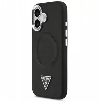 Guess Apple iPhone 17 PU Δερμάτινη Triangle Logo MagSafe Θήκη Μαύρο