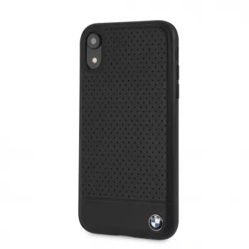 BMW Apple iPhone XR Perforated Leather Σκληρή Θήκη Μαύρο