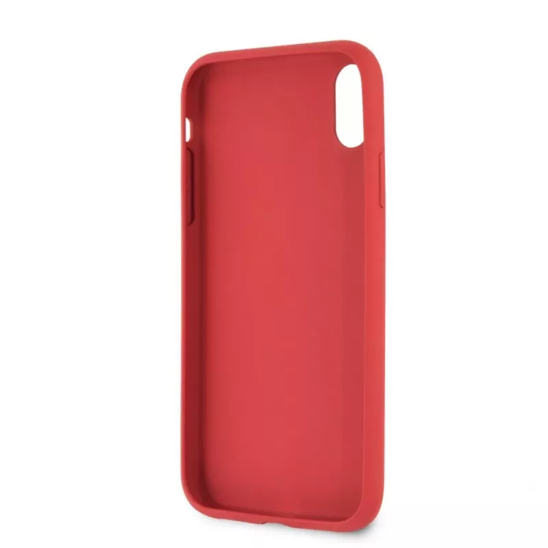 Guess Apple iPhone XR Debossed Θήκη σκληρή PU δέρματος Peony Red