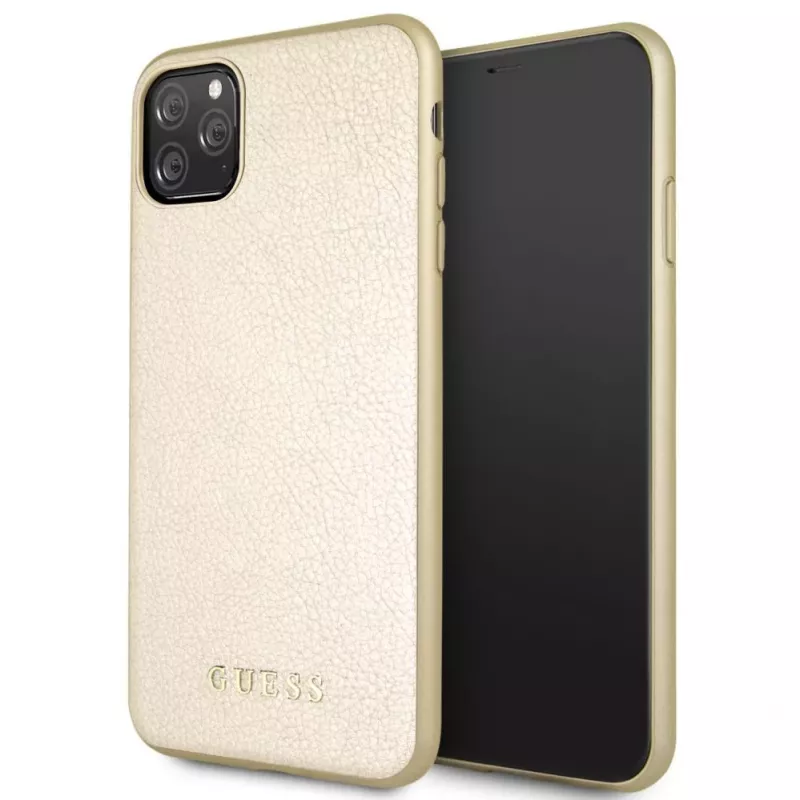 Guess Apple iPhone 11 Pro Max Iridescent PU Σκληρή Θήκη Χρυσό