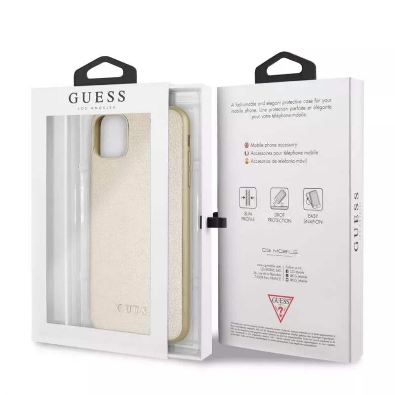 Guess Apple iPhone 11 Pro Max Iridescent PU Σκληρή Θήκη Χρυσό
