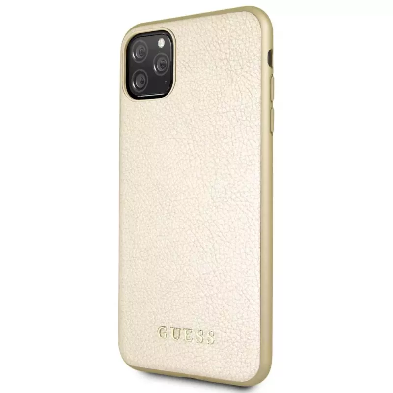 Guess Apple iPhone 11 Pro Max Iridescent PU Σκληρή Θήκη Χρυσό