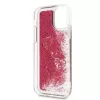 Guess iPhone 12 mini 5,4 inch Liquid Glitter Charms Θήκη Raspberry