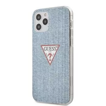 Guess iPhone 12 Pro Max PC/TPU Denim Triangle Θήκη Ανοιχτό Μπλε