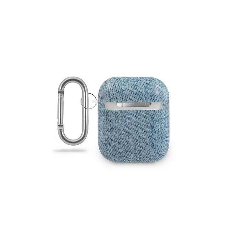 Guess AirPods Denim Triangle Θήκη Ανοιχτό Μπλε