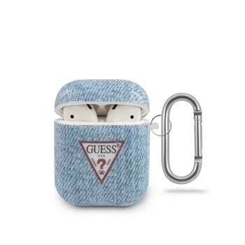 Guess AirPods Denim Triangle Θήκη Ανοιχτό Μπλε