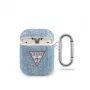 Guess AirPods Denim Triangle Θήκη Ανοιχτό Μπλε