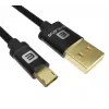 Evelatus καλώδιο δεδομένων Micro USB EDC02 Dual Side Gold Plated Connectors μαύρο