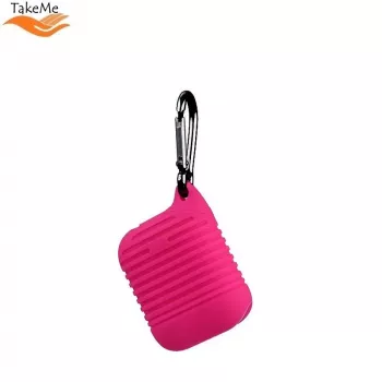 TakeMe Apple Ultra-λεπτή Επενδεδυμένη Μαλακή Θήκη Προστασίας από Σιλικόνη για AirPods Ροζ