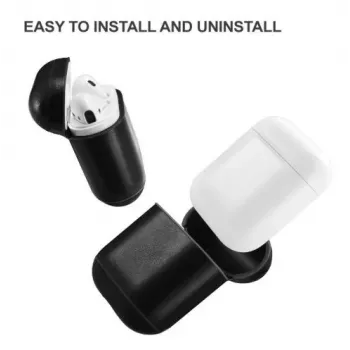 Evelatus Apple AirPods Δερμάτινη Θήκη Προστασίας Μαύρο