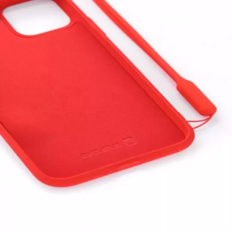 Evelatus Apple iPhone 11 Pro Soft Touch Silicone Θήκη με Λουράκι Κόκκινο