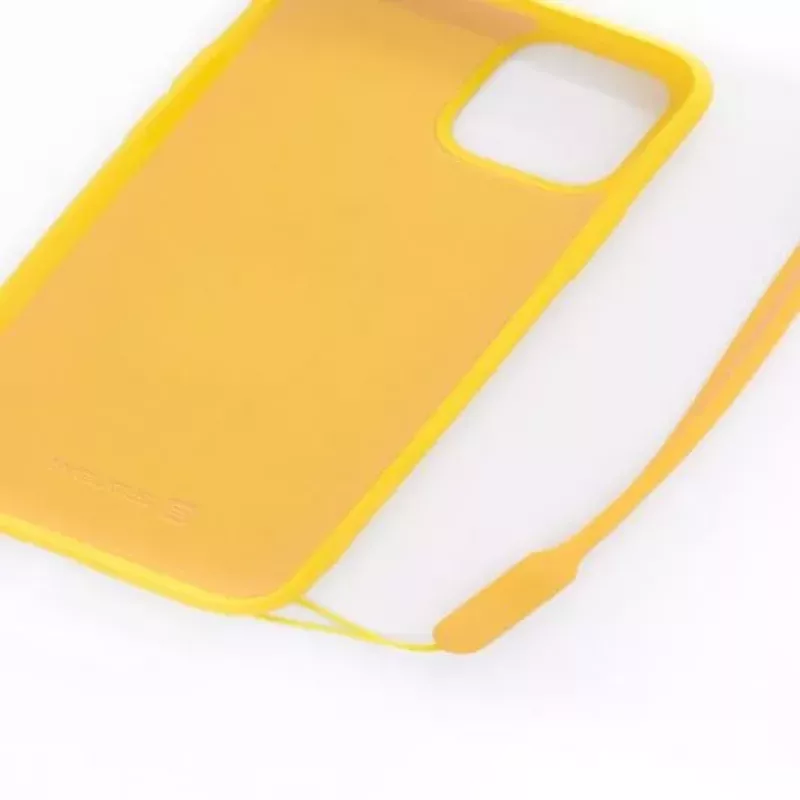 Evelatus Apple iPhone 11 Pro Soft Touch Silicone Θήκη με Λουράκι Κίτρινο