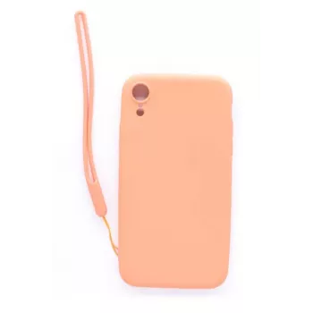 Evelatus Apple iPhone XR Soft Touch Silicone Θήκη με Λουράκι Ροζ