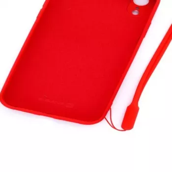 Evelatus Apple iPhone XR Soft Touch Silicone Θήκη με Λουράκι Κόκκινο