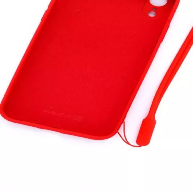 Evelatus Apple iPhone XR Soft Touch Silicone Θήκη με Λουράκι Κόκκινο