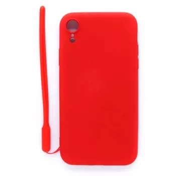 Evelatus Apple iPhone XR Soft Touch Silicone Θήκη με Λουράκι Κόκκινο