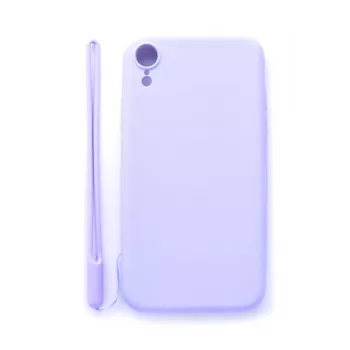 Evelatus Apple iPhone XR Soft Touch Silicone Θήκη με Λουράκι Λιλά