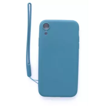 Evelatus Apple iPhone XR Soft Touch Silicone Θήκη με Λουράκι Μπλε