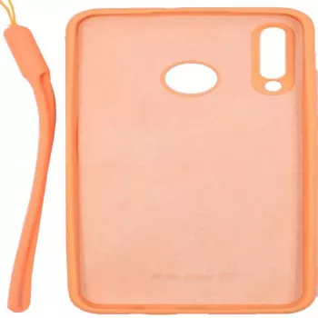 Evelatus Huawei P30 Lite Soft Touch Silicone Θήκη με Λουράκι Ροζ